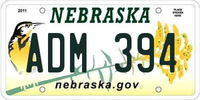 NE license plate ADM394