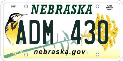 NE license plate ADM430