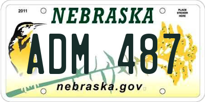 NE license plate ADM487