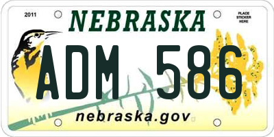 NE license plate ADM586