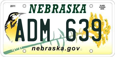 NE license plate ADM639
