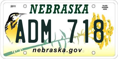 NE license plate ADM718