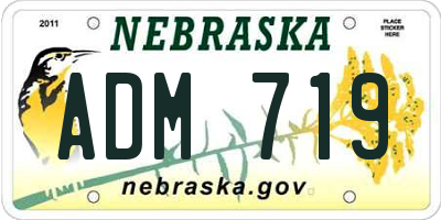 NE license plate ADM719