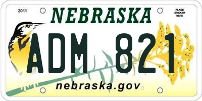NE license plate ADM821