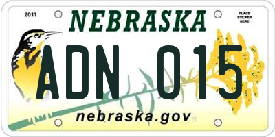 NE license plate ADN015