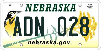 NE license plate ADN028