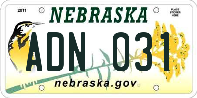 NE license plate ADN031