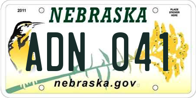 NE license plate ADN041