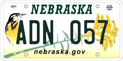 NE license plate ADN057