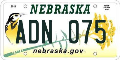 NE license plate ADN075