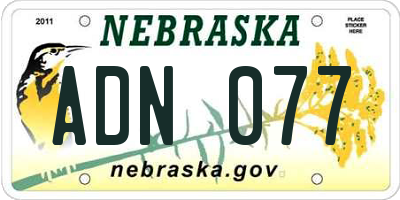 NE license plate ADN077