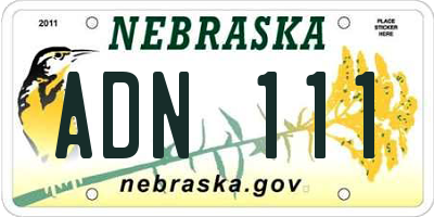 NE license plate ADN111