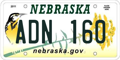 NE license plate ADN160