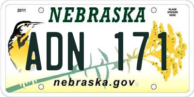 NE license plate ADN171