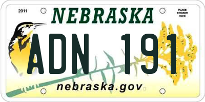 NE license plate ADN191