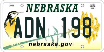 NE license plate ADN198