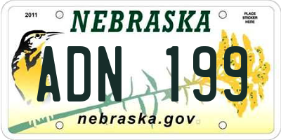 NE license plate ADN199