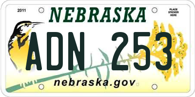 NE license plate ADN253