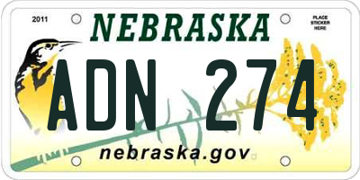 NE license plate ADN274