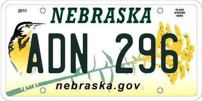 NE license plate ADN296