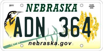 NE license plate ADN364