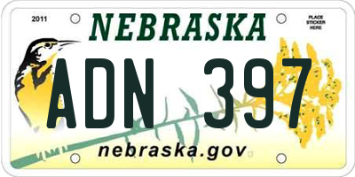 NE license plate ADN397