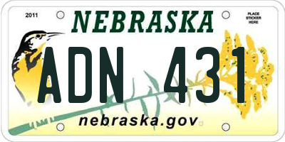 NE license plate ADN431