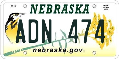 NE license plate ADN474