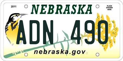 NE license plate ADN490