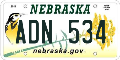 NE license plate ADN534