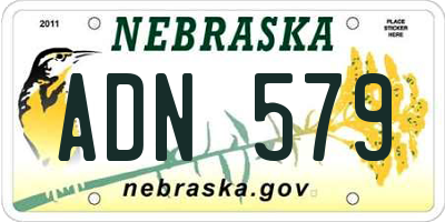 NE license plate ADN579