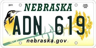 NE license plate ADN619