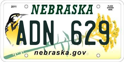 NE license plate ADN629