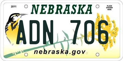 NE license plate ADN706