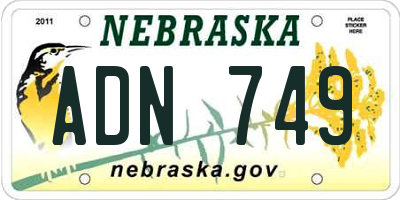 NE license plate ADN749
