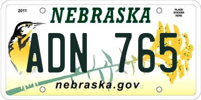 NE license plate ADN765