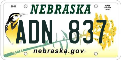 NE license plate ADN837