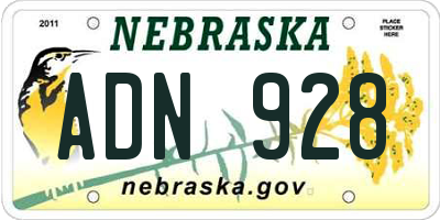 NE license plate ADN928