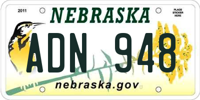 NE license plate ADN948
