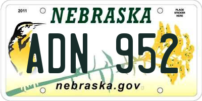 NE license plate ADN952