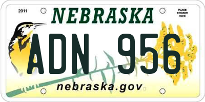NE license plate ADN956