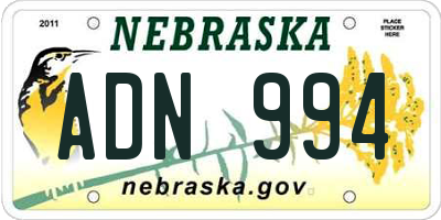 NE license plate ADN994