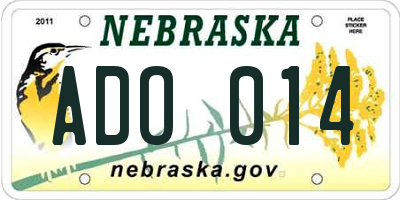NE license plate ADO014