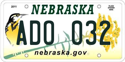 NE license plate ADO032