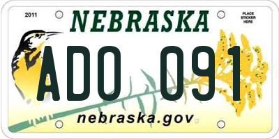 NE license plate ADO091