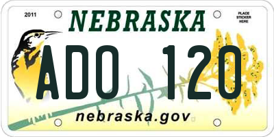 NE license plate ADO120
