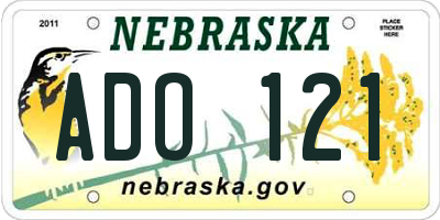 NE license plate ADO121