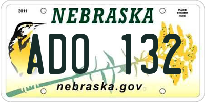 NE license plate ADO132