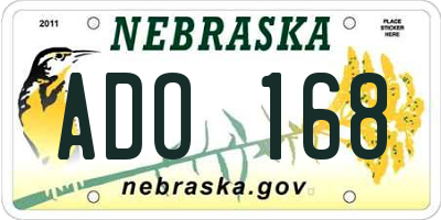 NE license plate ADO168