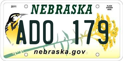 NE license plate ADO179